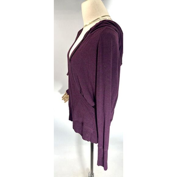 Athleta Womens Inner Twist Hooded Sweatshirt Long Sleeve Size Large Red Purple - Picture 4 of 13